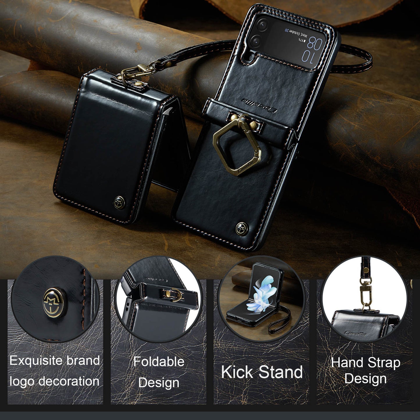 Multifunctional Leather Case For Galaxy Z Flip