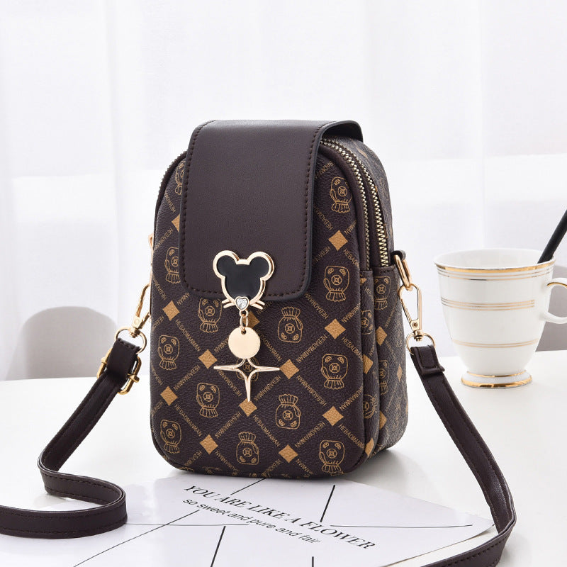 Mini Leather Crossbody Bag for Women - Small Shoulder Bag, Phone Purse, Card Holder Wallet - Stylish Diagal Design