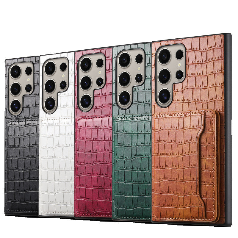 Luxury Crocodile Leather Wallet Case for Samsung Galaxy