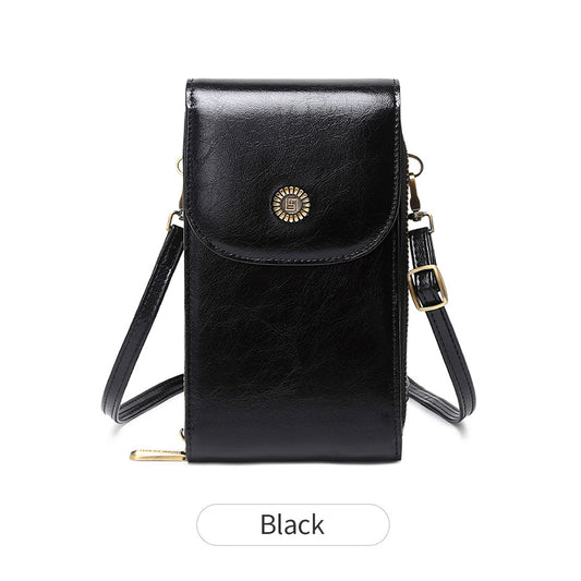 RFID Leather Small Crossbody Bags for Women with Adjustable Shoulder Straps and Phone Purse