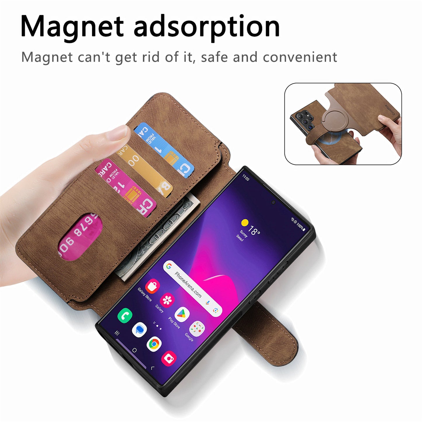 RFID 2-in-1 Detachable Wallet Magnetic Case for Samsung Galaxy