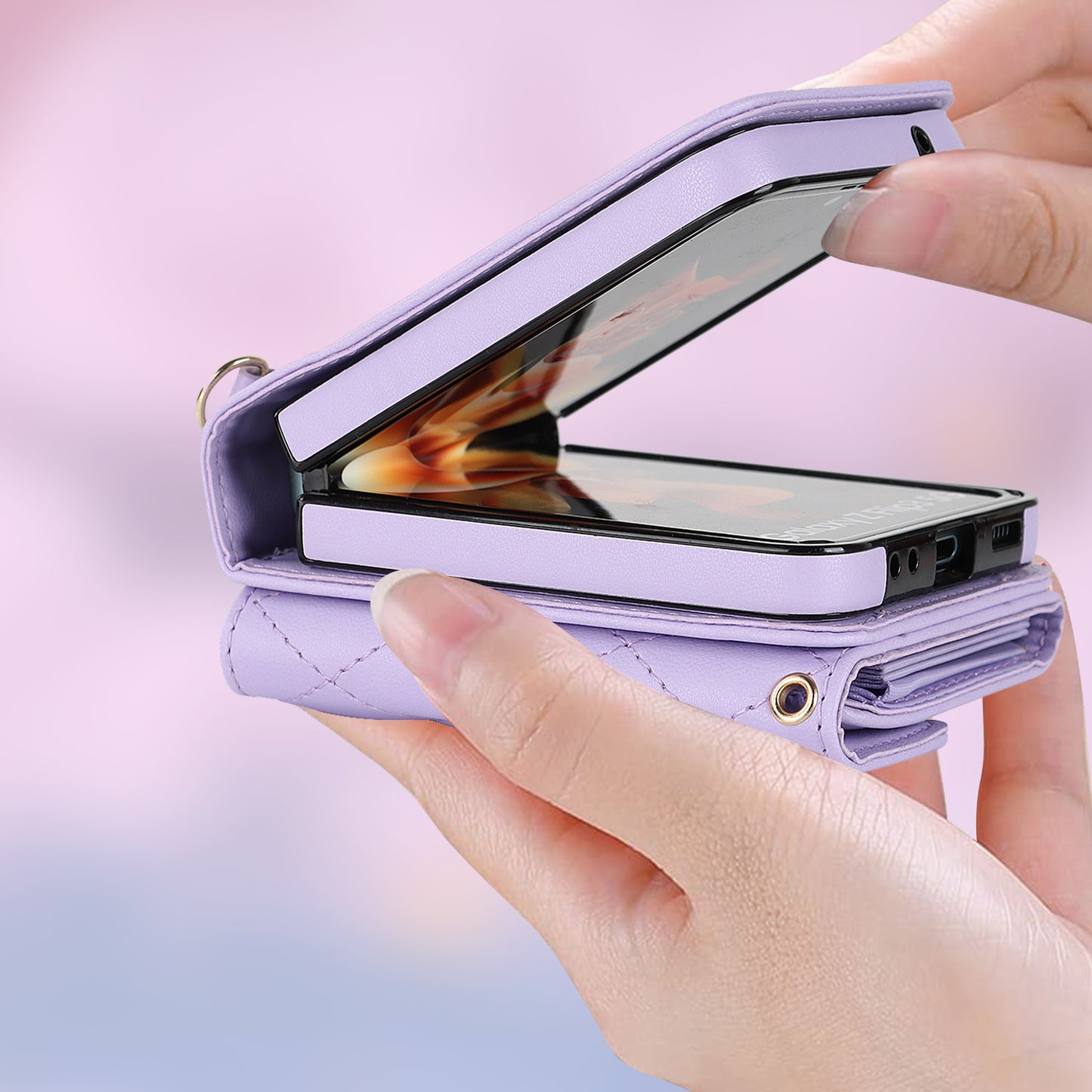 Crossbody Cardholder Phone Case For Galaxy Z Flip