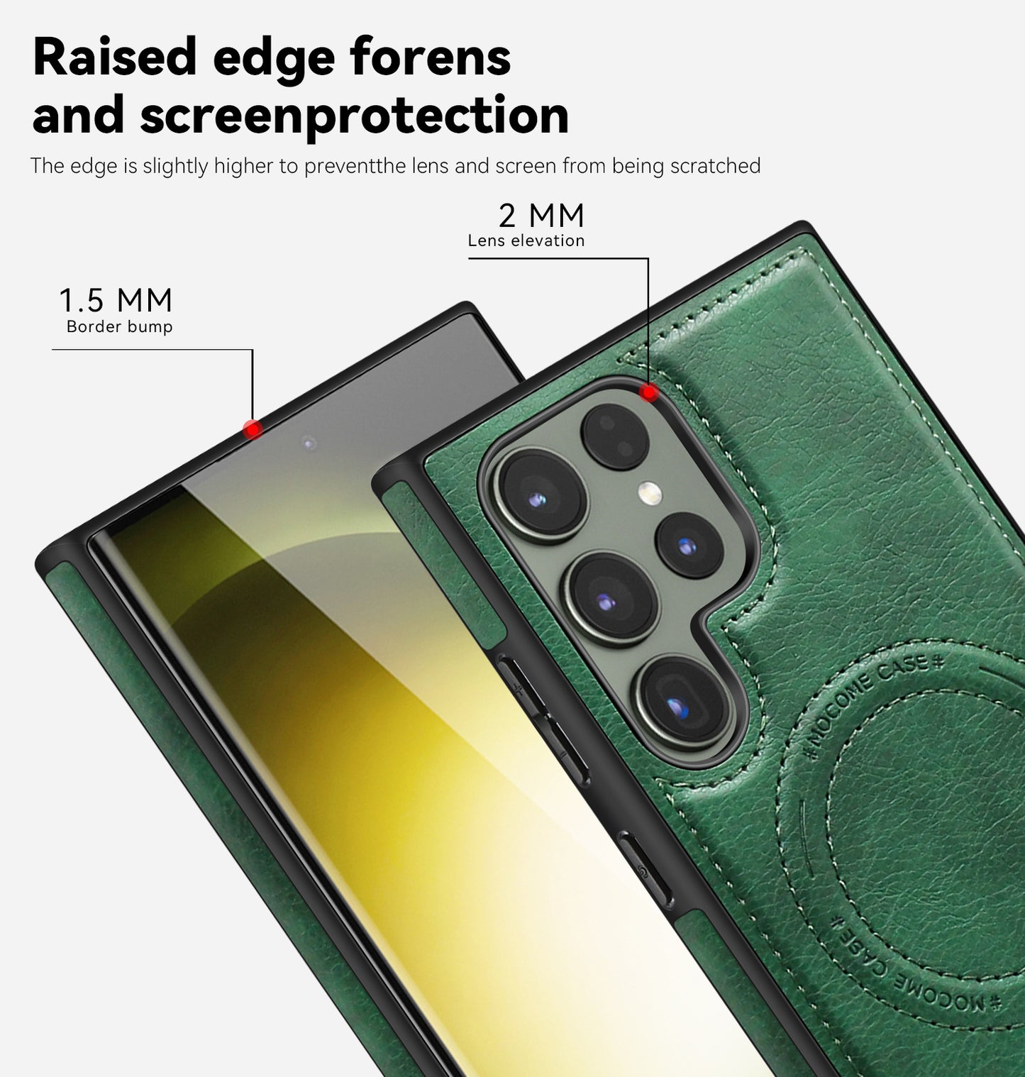 Magnetic Wireless Charging Leather Case With Foldable Kickstand For Samsung Galaxy