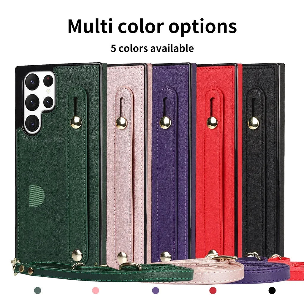 Flip Crossbody Leather Case for Samsung Galaxy