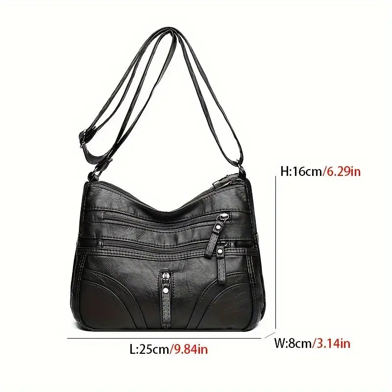 Large Capacity Soft Crossbody Bag - Random Flower Pattern & Strap Direction