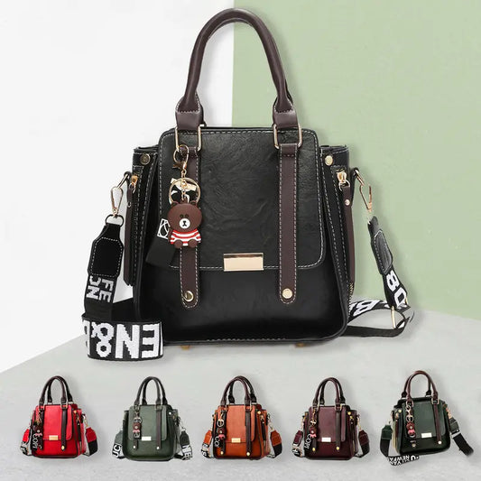 Women's Adjustable Tote Handbag - Spacious Work Bag with Zipper Closure, Golden Hardware