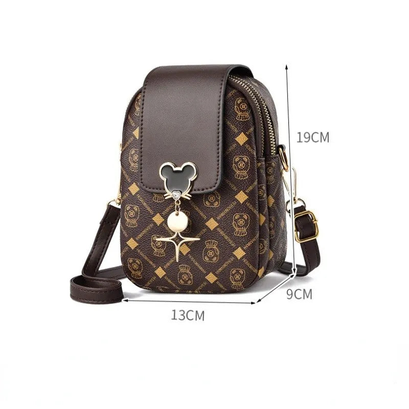 Mini Leather Crossbody Bag for Women - Small Shoulder Bag, Phone Purse, Card Holder Wallet - Stylish Diagal Design