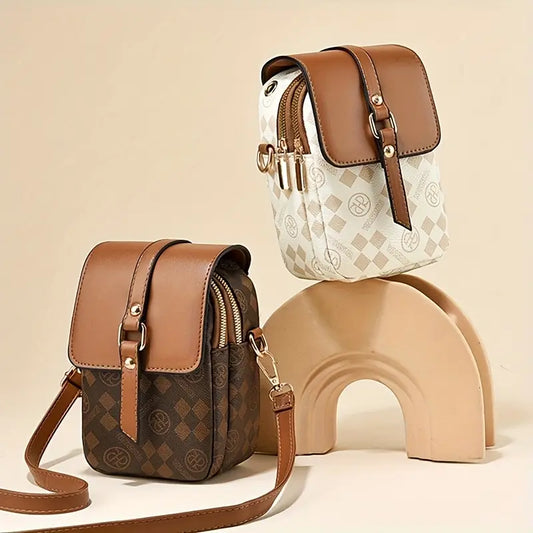 Leather  Women's Phone Bag - Multi-layer, Practical, Niche, Versatile, Large Capacity