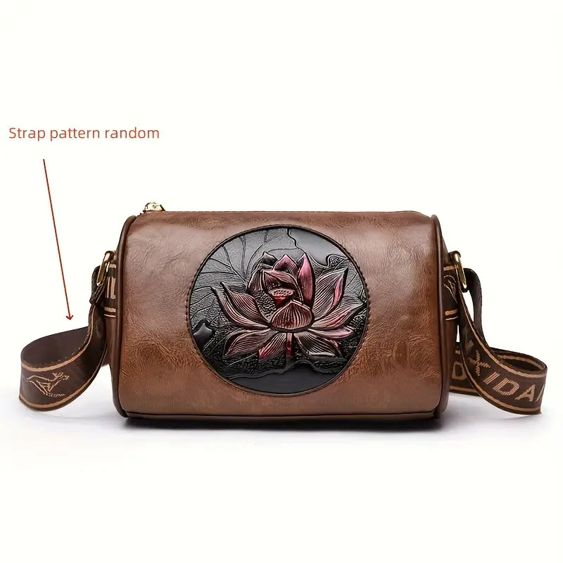 Vintage Floral Crossbody Bag - Adjustable Strap, Casual Tote, Perfect Holiday Gift