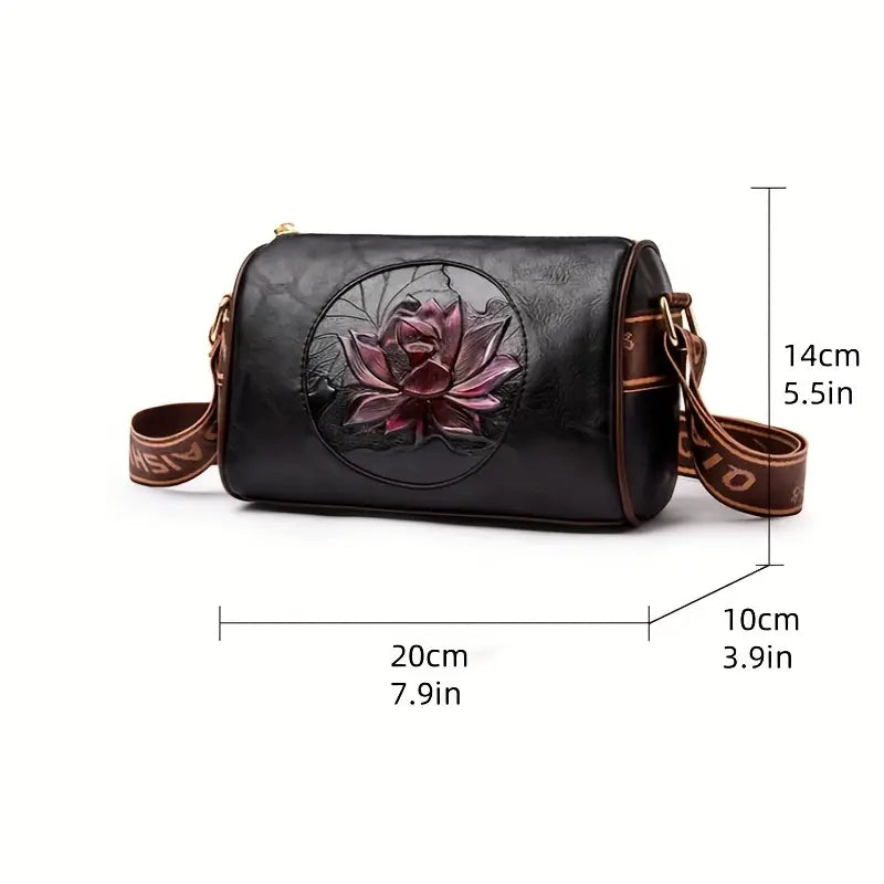 Vintage Floral Crossbody Bag - Adjustable Strap, Casual Tote, Perfect Holiday Gift