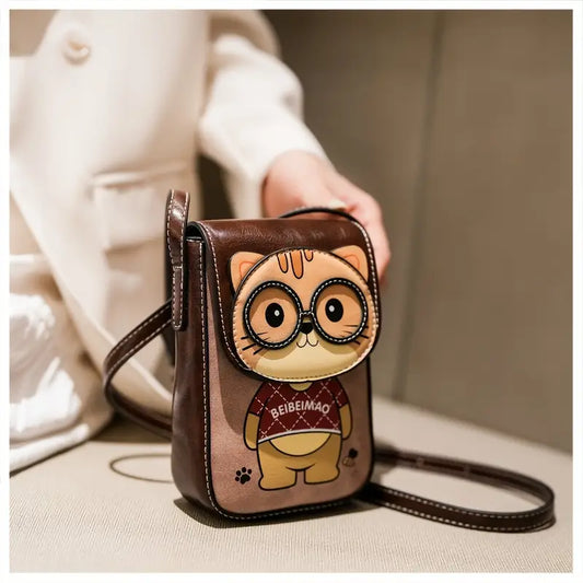 2025 New Style Cute Cat Animal Print Crossbody Bag