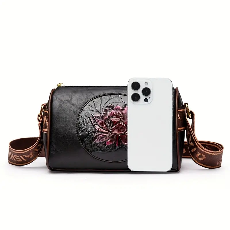 Vintage Floral Crossbody Bag - Adjustable Strap, Casual Tote, Perfect Holiday Gift