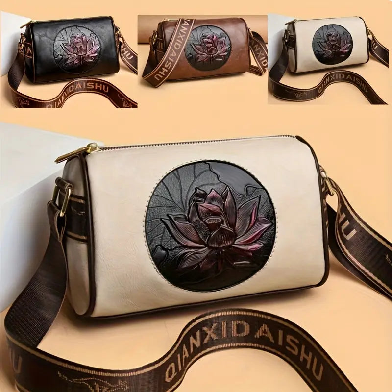 Vintage Floral Crossbody Bag - Adjustable Strap, Casual Tote, Perfect Holiday Gift