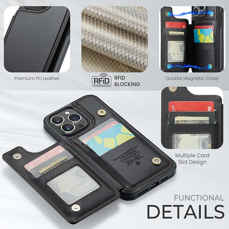 RFID Cardholder Wallet Phone Case for iPhone