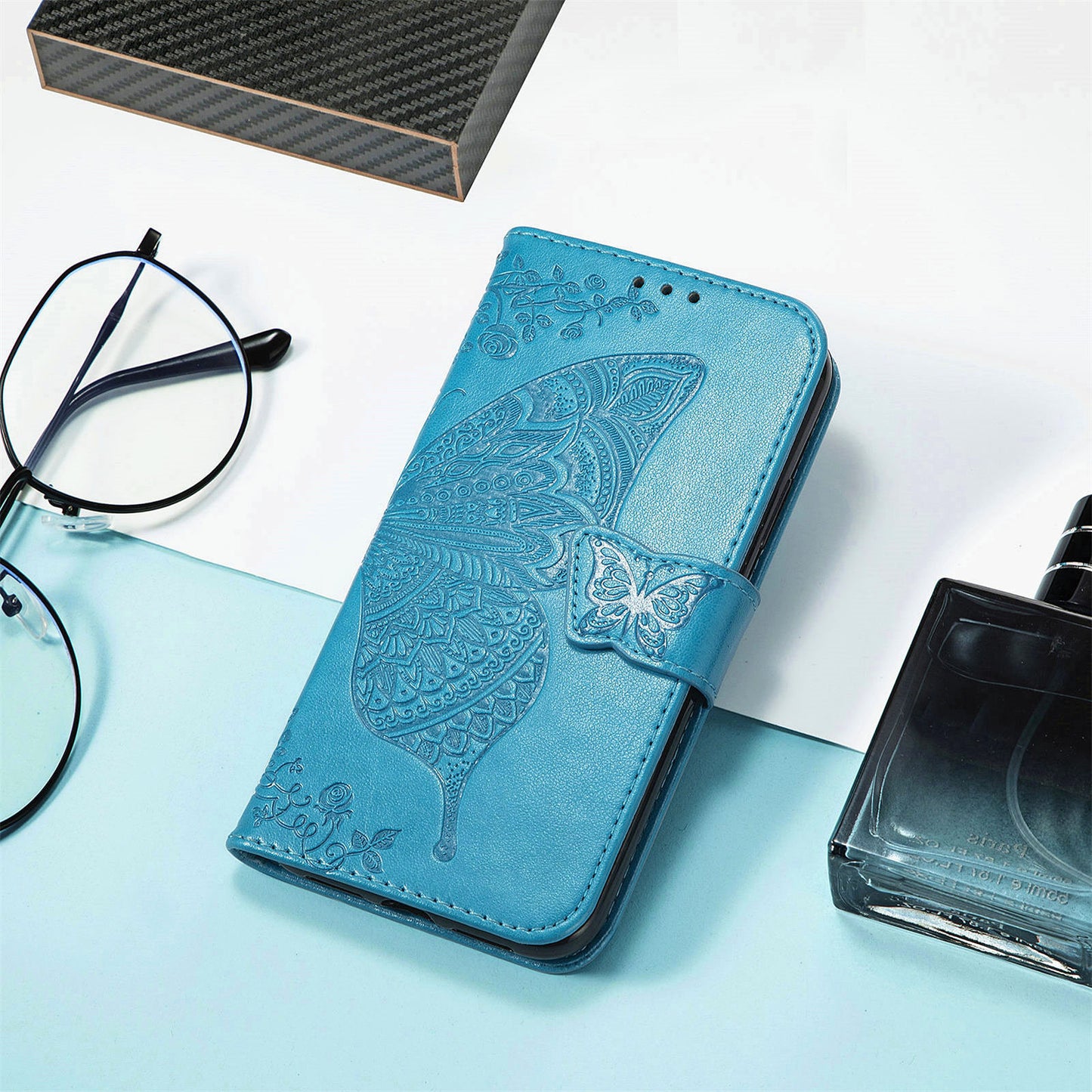Embossed Butterfly Wallet Flip Case For Samsung Galaxy Series